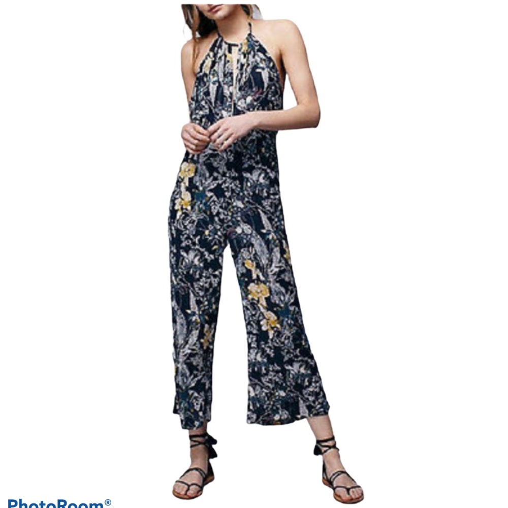 For Love & Lemons Cropped Floral Halter Jumper